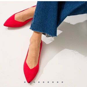 Rothy’s red pointed toe flats NWOB
